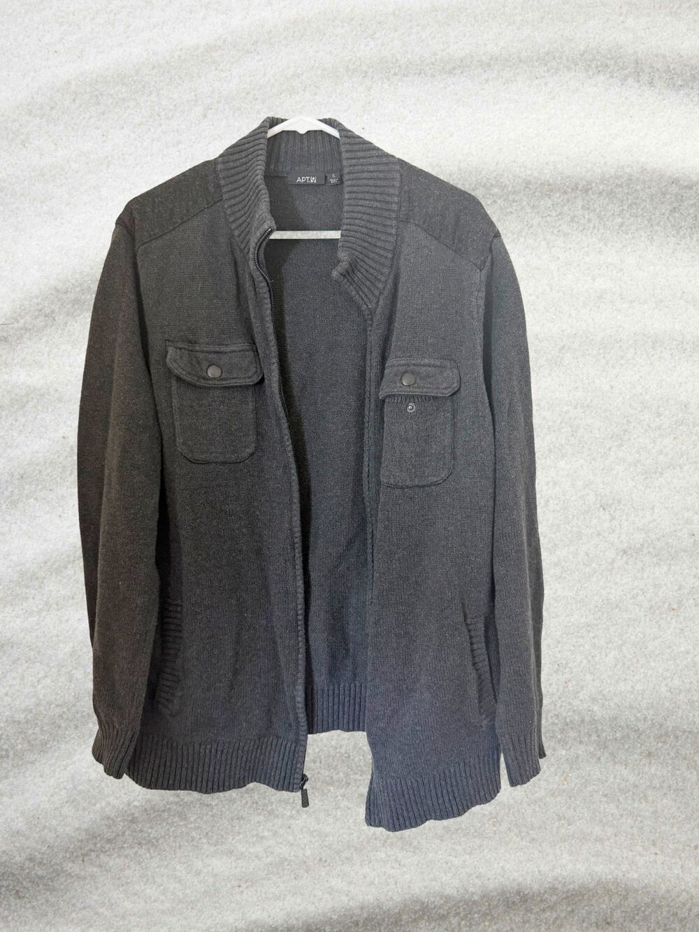 Apt. 9 Men's Charcoal Gray Full Zip Sweater Jacket XL